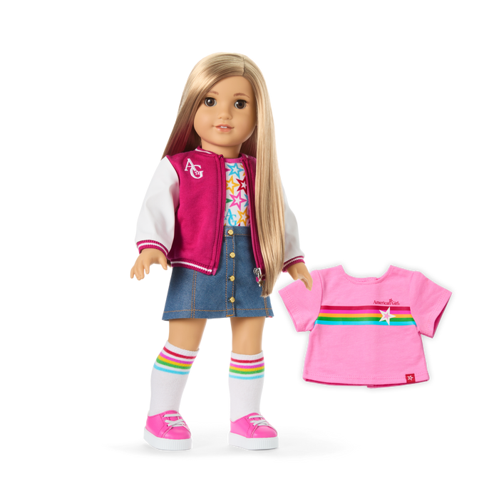 Truly Me™ 18-inch Doll #131 with straight blonde hair F7