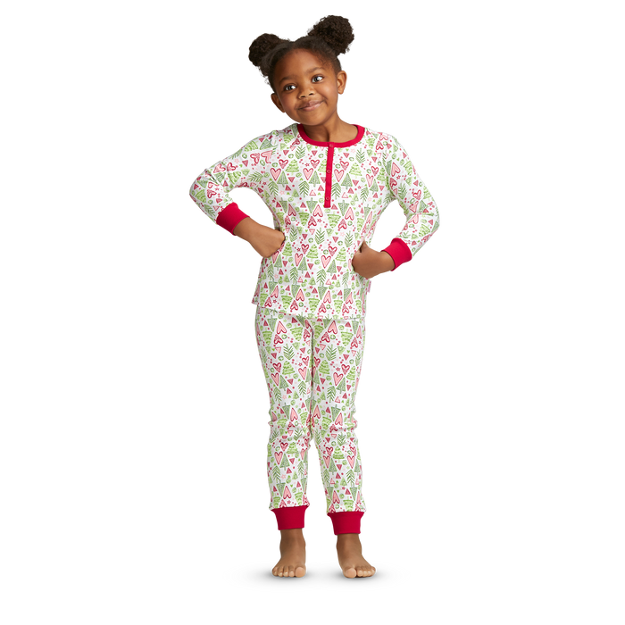 Hearts & Pines Holiday PJs for Little Girls G7