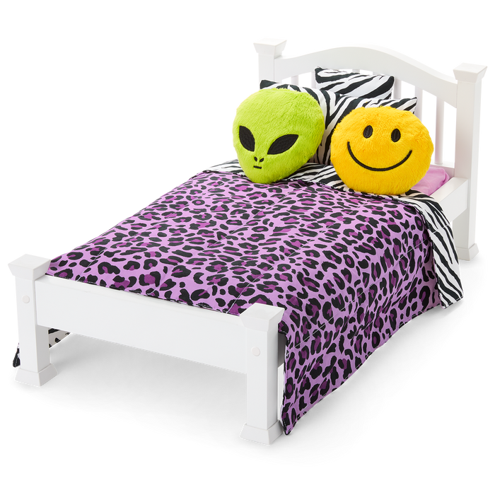 Nicki’s™ Bed & Animal-Print Bedding Set for 18-inch Dolls (Historical Characters) H1