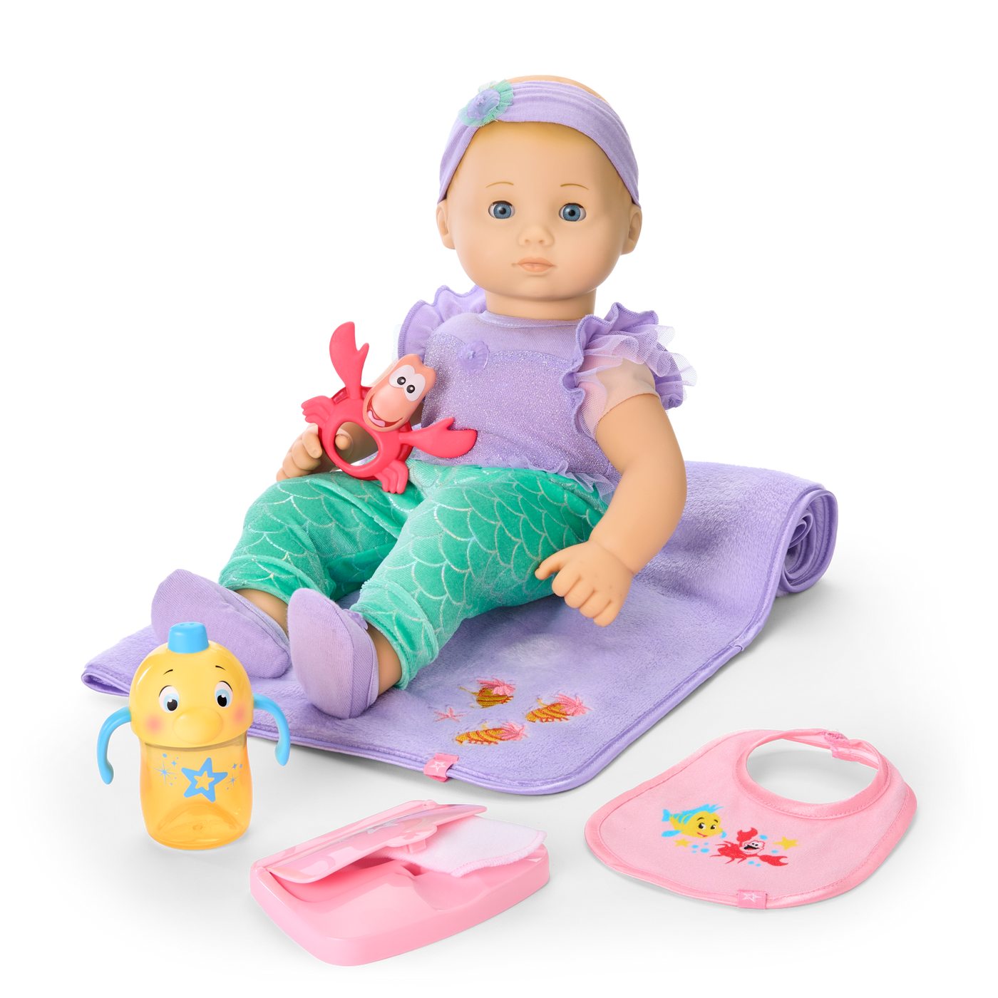 Disney Princess Ariel Cuddle & Care Set with Bitty Baby® Doll by American Girl® P0