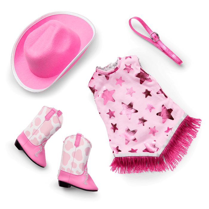 Glam Pink Cowgirl Outfit for 18-inch Dolls K0