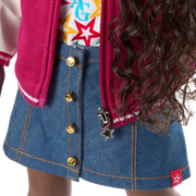 Truly Me™ 18-inch Doll #127 with curly dark-brown hair Z7
