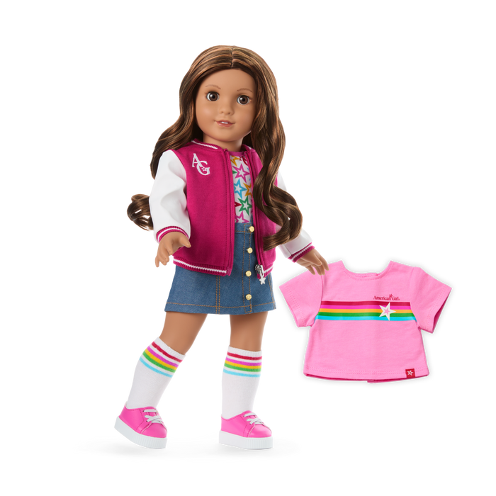 Truly Me™ 18-inch Doll #117 with wavy dark-brown hair Q3