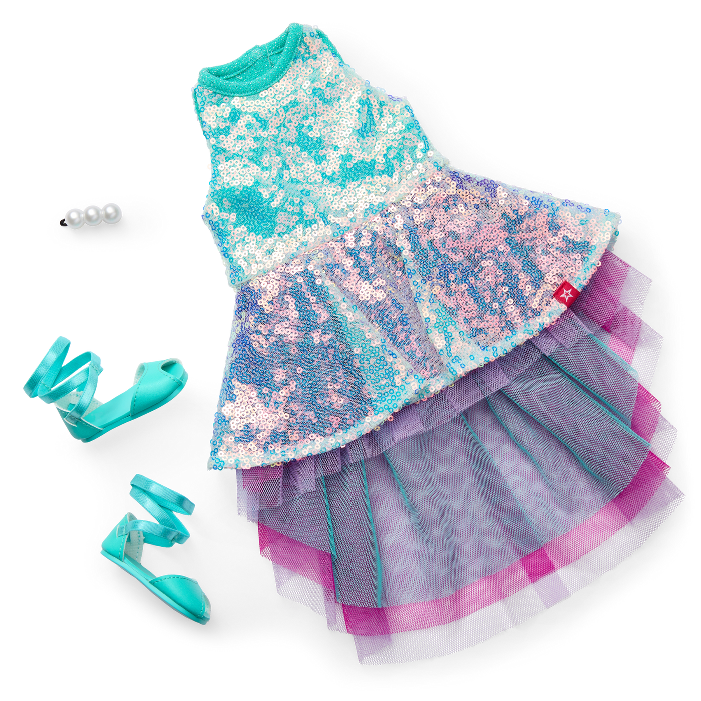 Glam Shimmering Ocean Outfit for 18-inch Dolls Z8