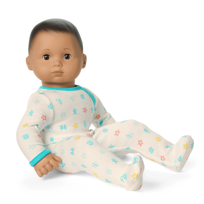 Bitty Baby® Doll #5 with dark-brown hair in Pastel Blue N1