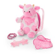 Pink Spotted Cow Backpack & Accessory Set for 18-inch Dolls L8