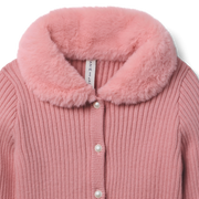 American Girl® x Janie and Jack Rosy Ribbed Cardigan for Girls W1