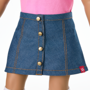 Truly Me™ 18-inch Doll #132 with curly dark-brown hair E2
