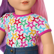 Truly Me™ 18-inch Doll #116 with wavy purple-and-pink hair J8