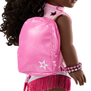 Pink Spotted Cow Backpack & Accessory Set for 18-inch Dolls L8