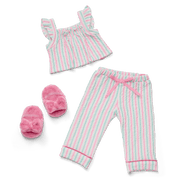 Raquel's™ Coastal Stripes Pajamas for 18-inch Dolls (Girl of the Year™ 2026) L5
