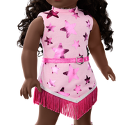 Glam Pink Cowgirl Outfit for 18-inch Dolls K9