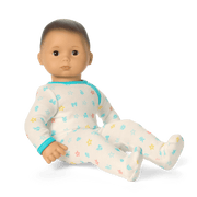 Bitty Baby® Doll #4 with black hair in Pastel Blue J1
