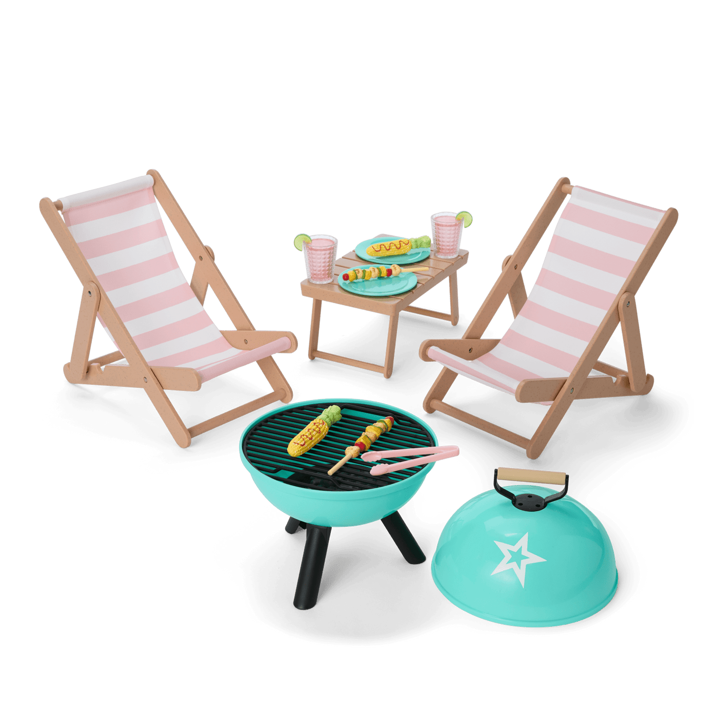 Raquel's™ Beach Chairs & Barbecue Set for 18-inch Dolls (Girl of the Year™ 2026) J0