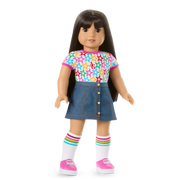 Truly Me™ 18-inch Doll #130 with straight black-brown hair M2