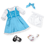 American Girl® Disney Princess Belle Blue Dress, Mrs. Potts, Chip & Accessories for 18-inch Dolls M1