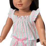 Raquel's™ Coastal Stripes Pajamas for 18-inch Dolls (Girl of the Year™ 2026) L5