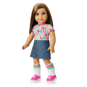 Truly Me™ 18-inch Doll #107 with straight brown hair T1