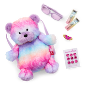 Colorful Teddy Bear Backpack & Accessory Set for 18-inch Dolls X2