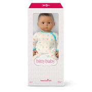 Bitty Baby® Doll #5 with dark-brown hair in Pastel Blue N1