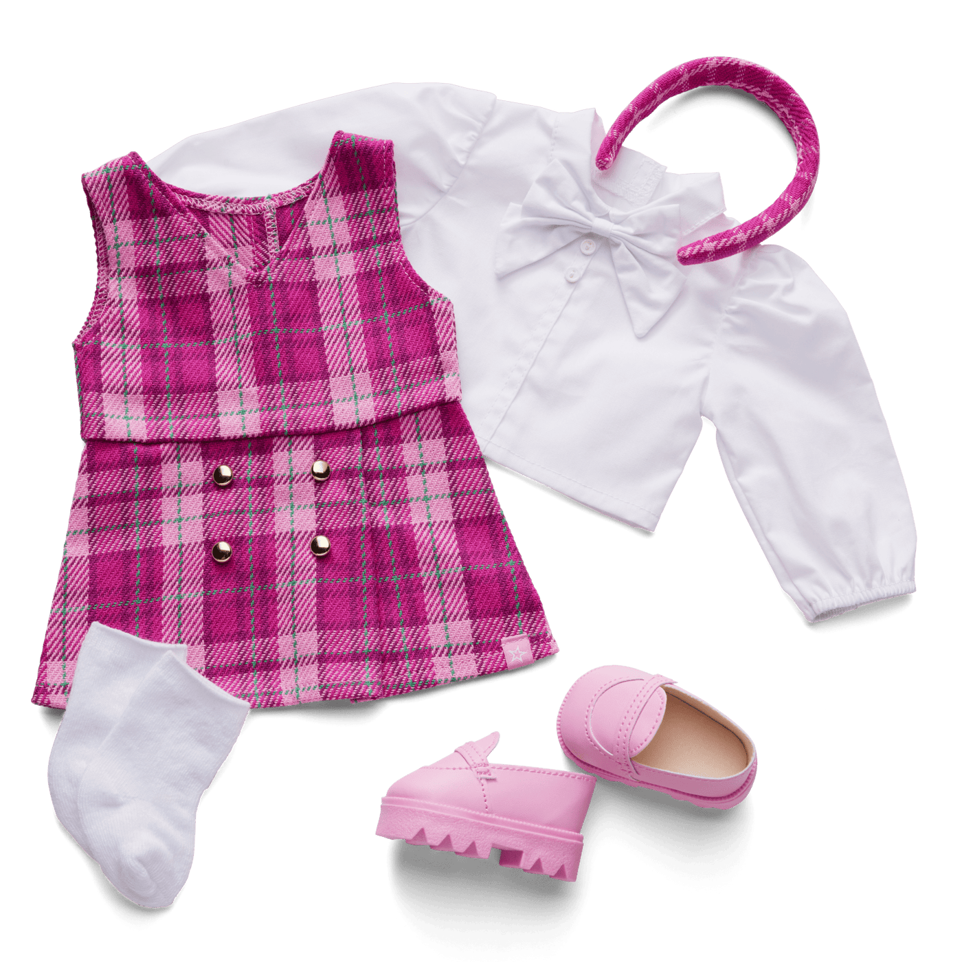Pink & Preppy Outfit for 18-inch Dolls F3