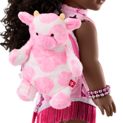 Pink Spotted Cow Backpack & Accessory Set for 18-inch Dolls L8