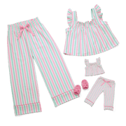 Raquel's™ Coastal Stripes Pajamas for 18-inch Dolls (Girl of the Year™ 2026) L5