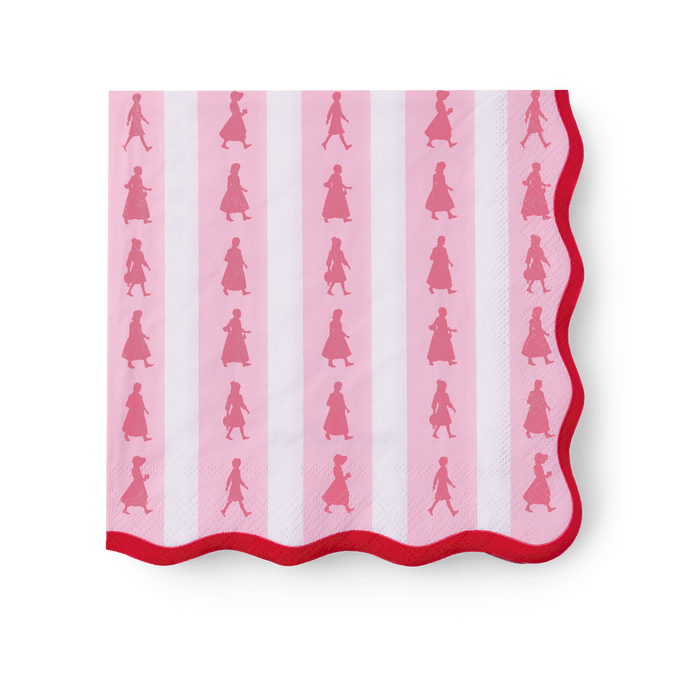 American Girl™ x Bonjour Fête Pink Stripe Large Napkins (Set of 20) Y6