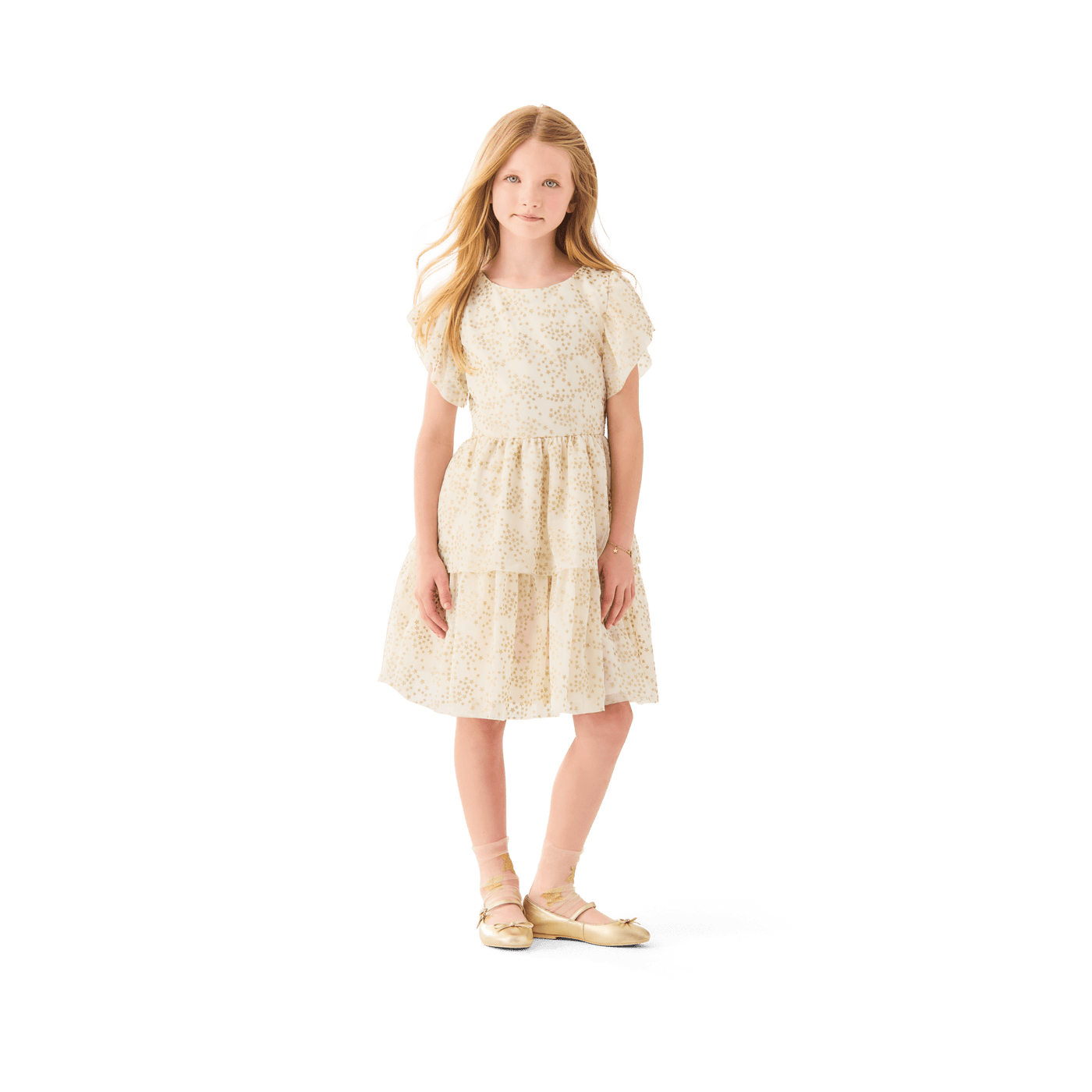 American Girl® x Janie and Jack Sparkly Cream Celebration Dress for Little Girls & Girls L4