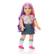 Truly Me™ 18-inch Doll #116 with wavy purple-and-pink hair Y0