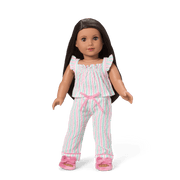 Raquel's™ Coastal Stripes Pajamas for 18-inch Dolls (Girl of the Year™ 2026) L5