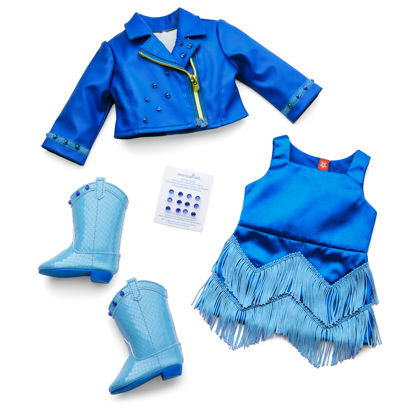 September Sapphire Sparkle Outfit for 18-inch Dolls Z2