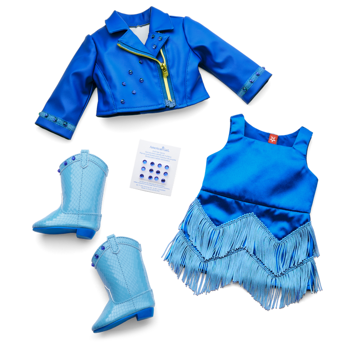 September Sapphire Sparkle Outfit for 18-inch Dolls Z2
