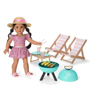 Raquel's™ Beach Chairs & Barbecue Set for 18-inch Dolls (Girl of the Year™ 2026) J0