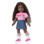 Truly Me™ 18-inch Doll #127 with curly dark-brown hair Z7
