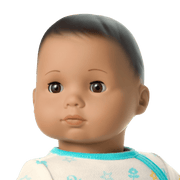 Bitty Baby® Doll #5 with dark-brown hair in Pastel Blue N1