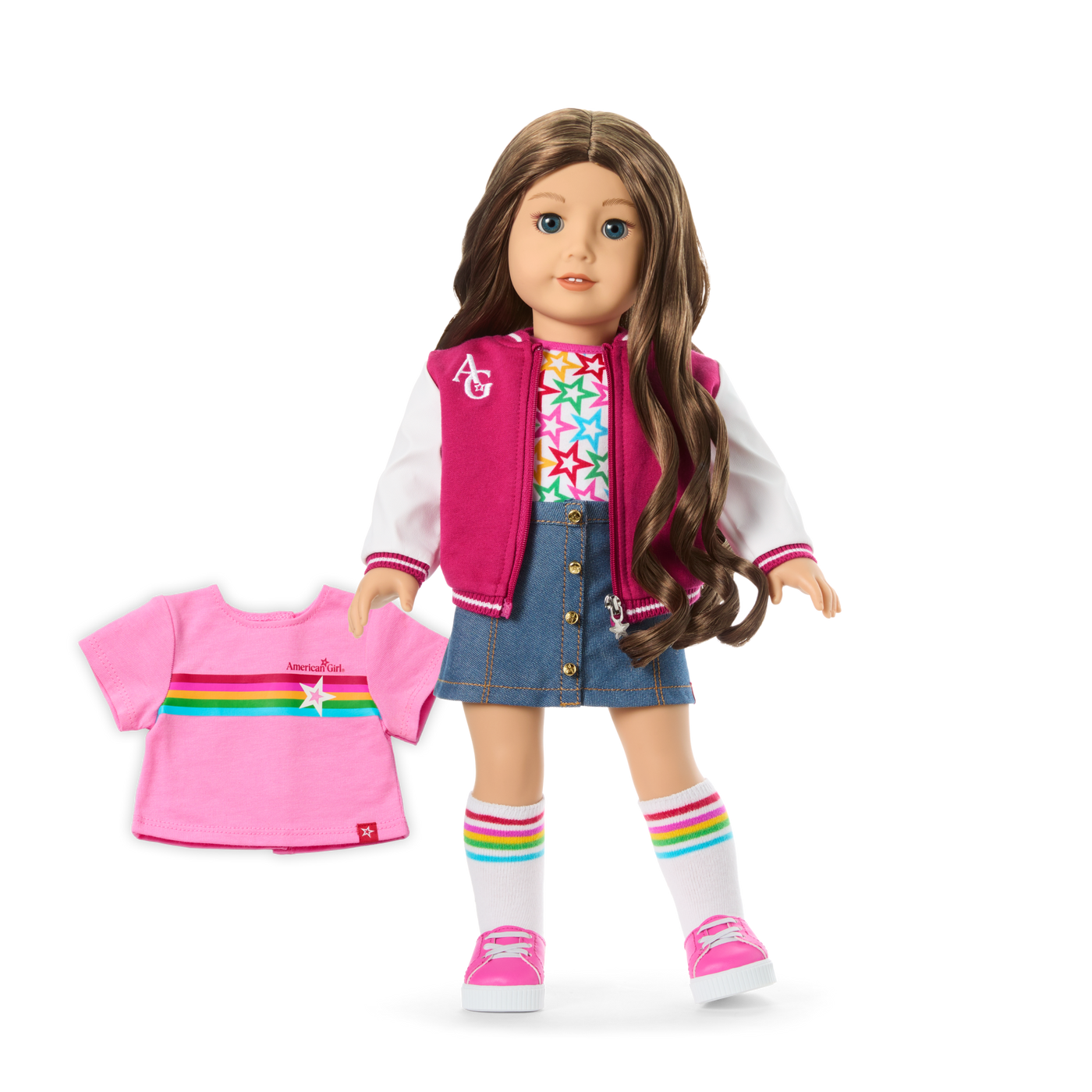 Truly Me™ 18-inch Doll #126 with wavy brown hair Z6