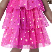 Pink Party-Ready Dress for 18-inch Dolls Q6