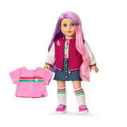 Truly Me™ 18-inch Doll #116 with wavy purple-and-pink hair Y0