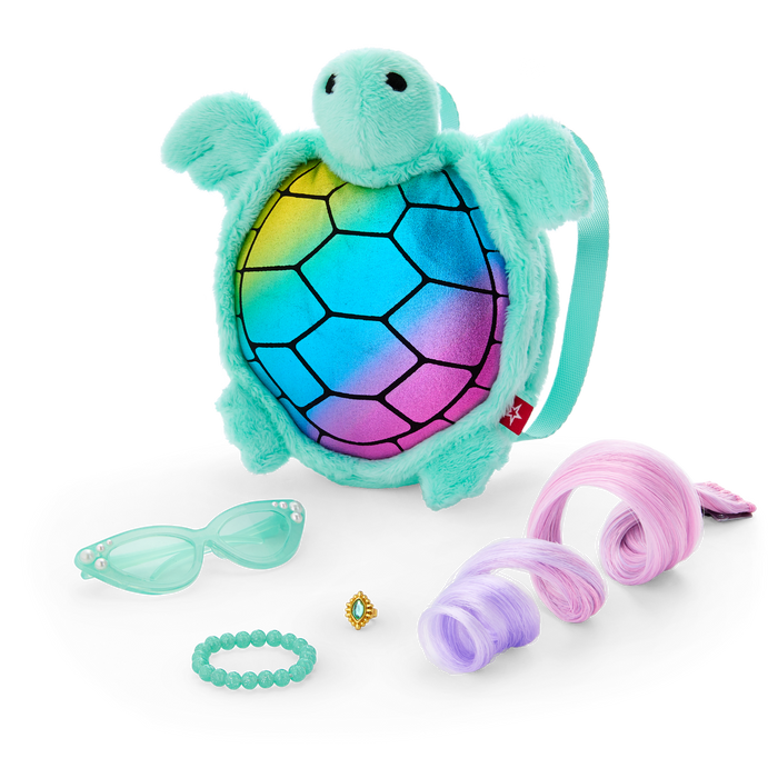 Shimmering Sea Turtle Backpack & Accessory Set for 18-inch Dolls Y5