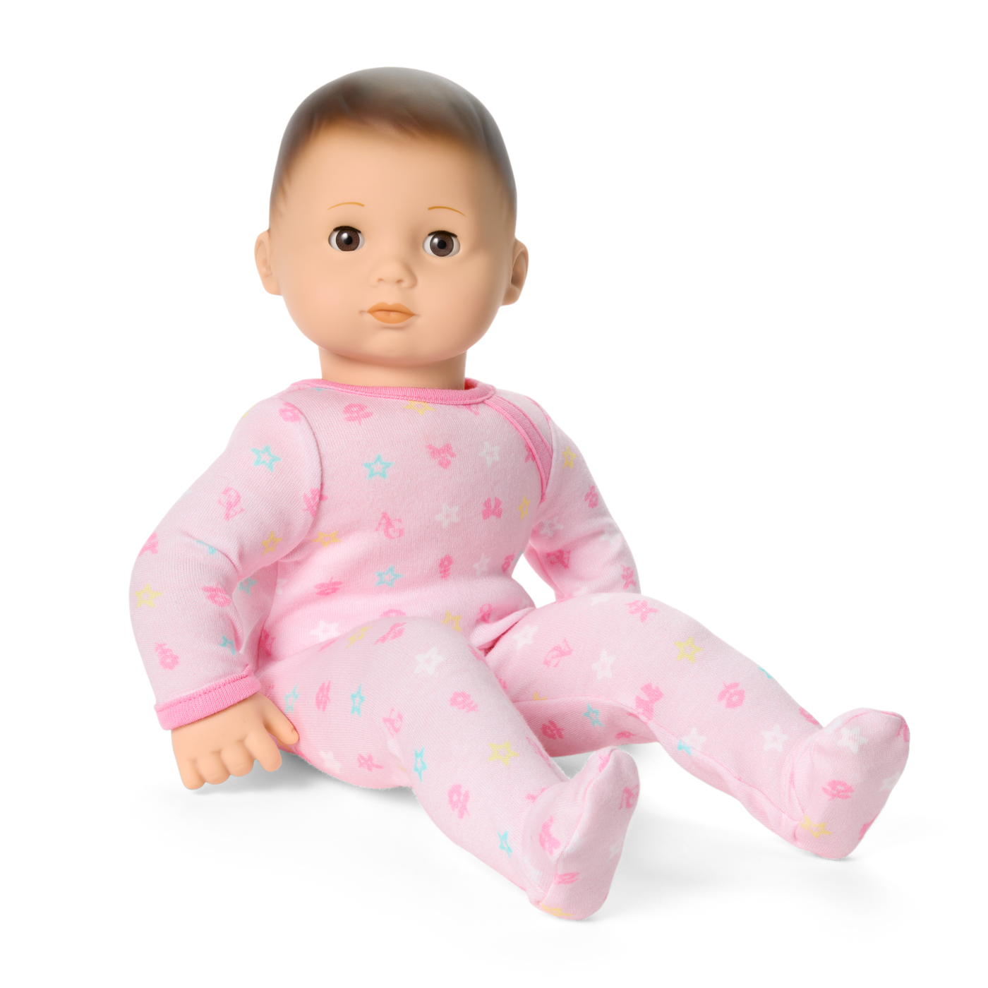 Bitty Baby® Doll #2 with brown hair in Pastel Pink N9