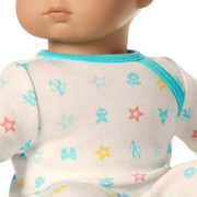 Bitty Baby® Doll #5 with dark-brown hair in Pastel Blue N1