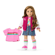 Truly Me™ 18-inch Doll #118 with curly caramel hair A1