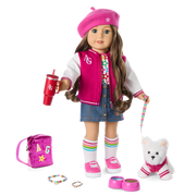 Truly Me™ 18-inch Doll #126 with wavy brown hair Z6