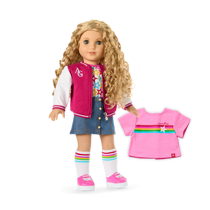 Truly Me™ 18-inch Doll #115 with curly blonde hair D7