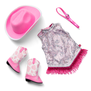 Glam Pink Cowgirl Outfit for 18-inch Dolls K0