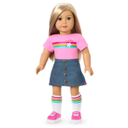 Truly Me™ 18-inch Doll #100 with straight layered blonde hair J0