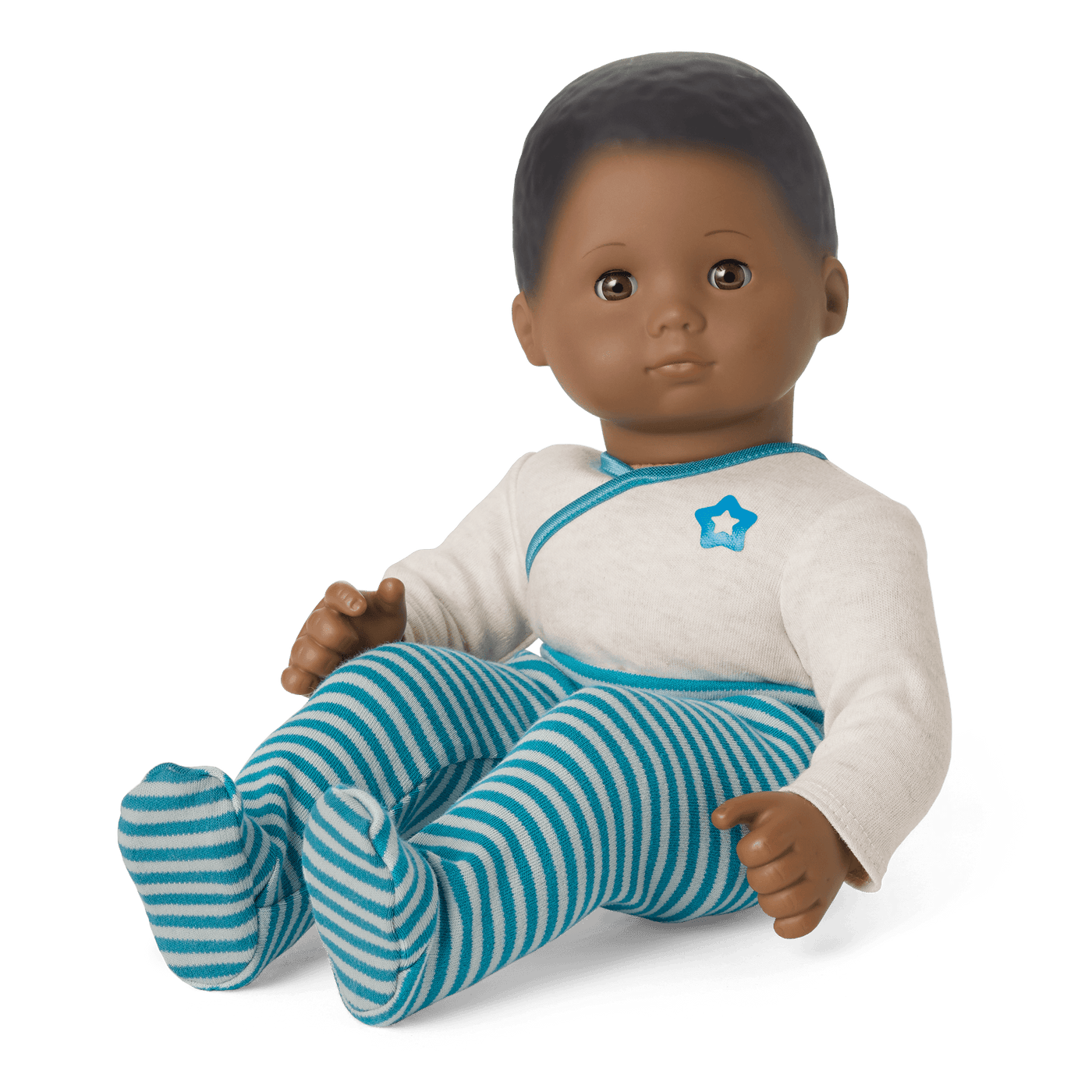 Bitty Baby® Doll #1 with black hair in Soft Blue X0