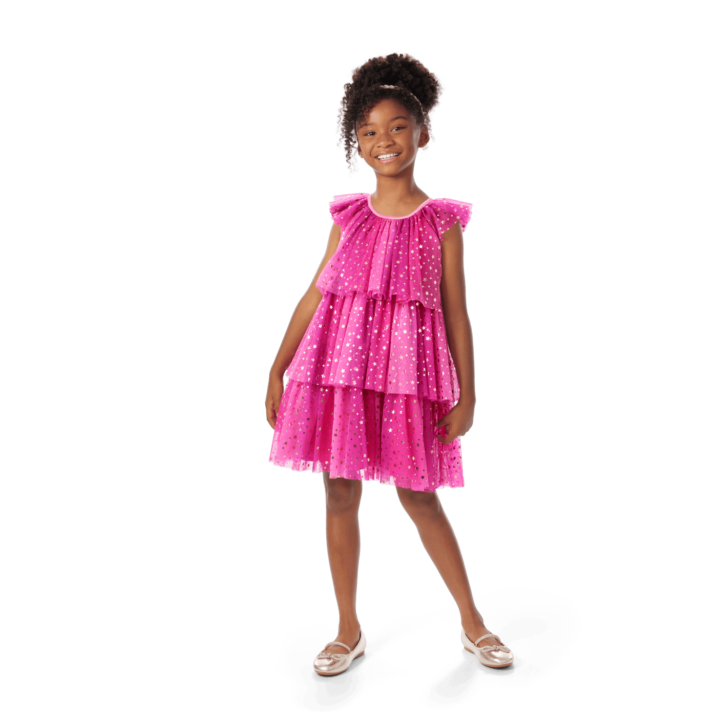 Pink Party-Ready Dress for Girls V3