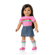 Truly Me™ 18-inch Doll #124 with straight black-brown hair F9